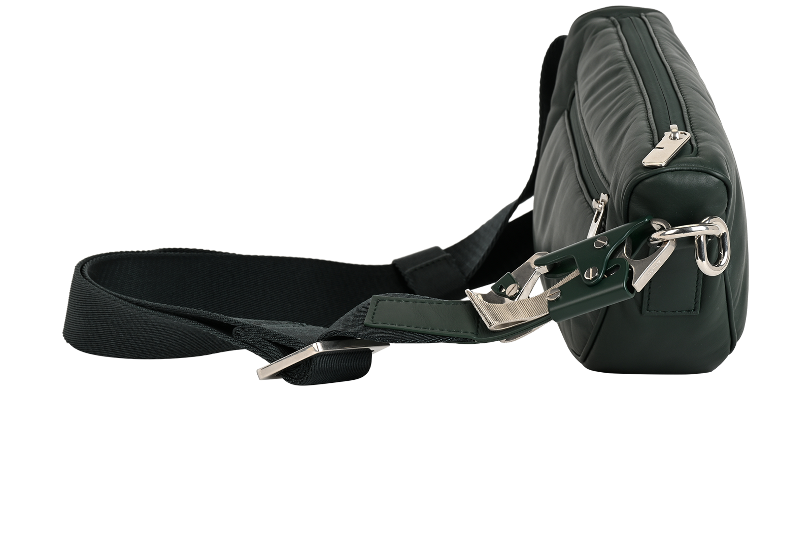 Shield Crossbody, &pound;420, Handbags, Green, Leather, Side view